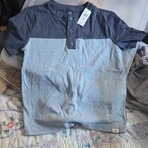 GAP Kids Navy and Light Blue Button Down Shirt